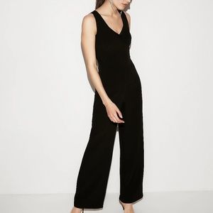 Express Mesh V-Neck Wide Leg Jumpsuit